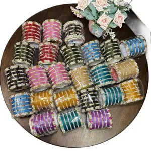 Metal Bangles - silky Colorful Metal Bangles sets as Described with Variety of Colors and Designs size 2.6”