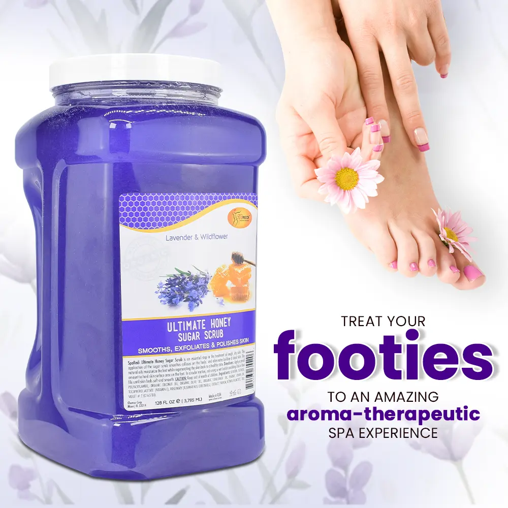 SPA REDI Sugar Body Scrub - Lavender & Wildflower, Exfoliating & Hydrating for Smooth, Glowing Skin