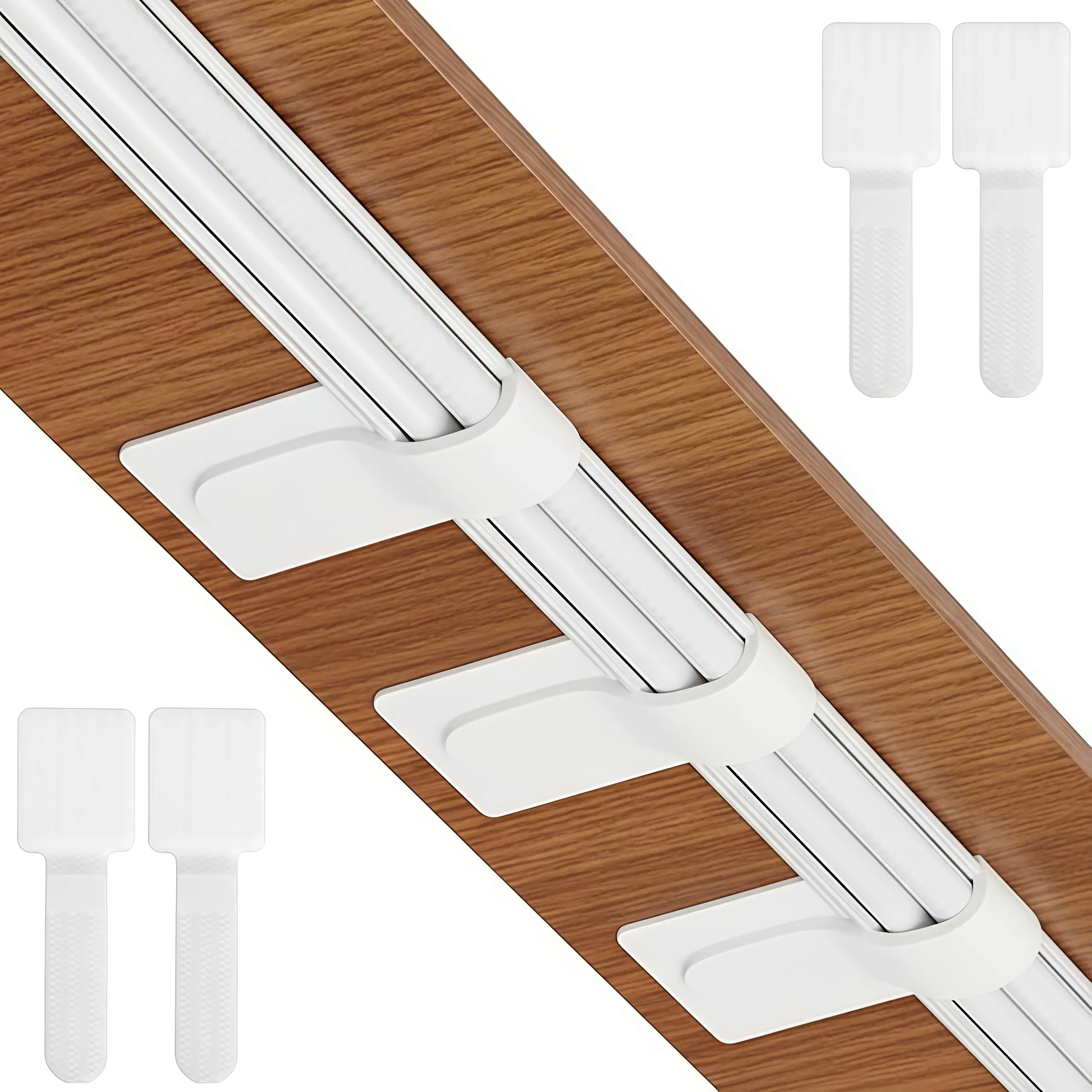 30pcs white self-adhesive rope organizer with reusable hook and loop cable winding device, data cable storage buckle under the table, self-adhesive wire organizer, kitchen appliance wire storage tape, anti winding household appliance wire