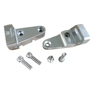 AlloyWorks Upper & Lower Power Steering Bracket For 1992-00 Honda Civic B16 GSR P72 LS-VTEC Silver
