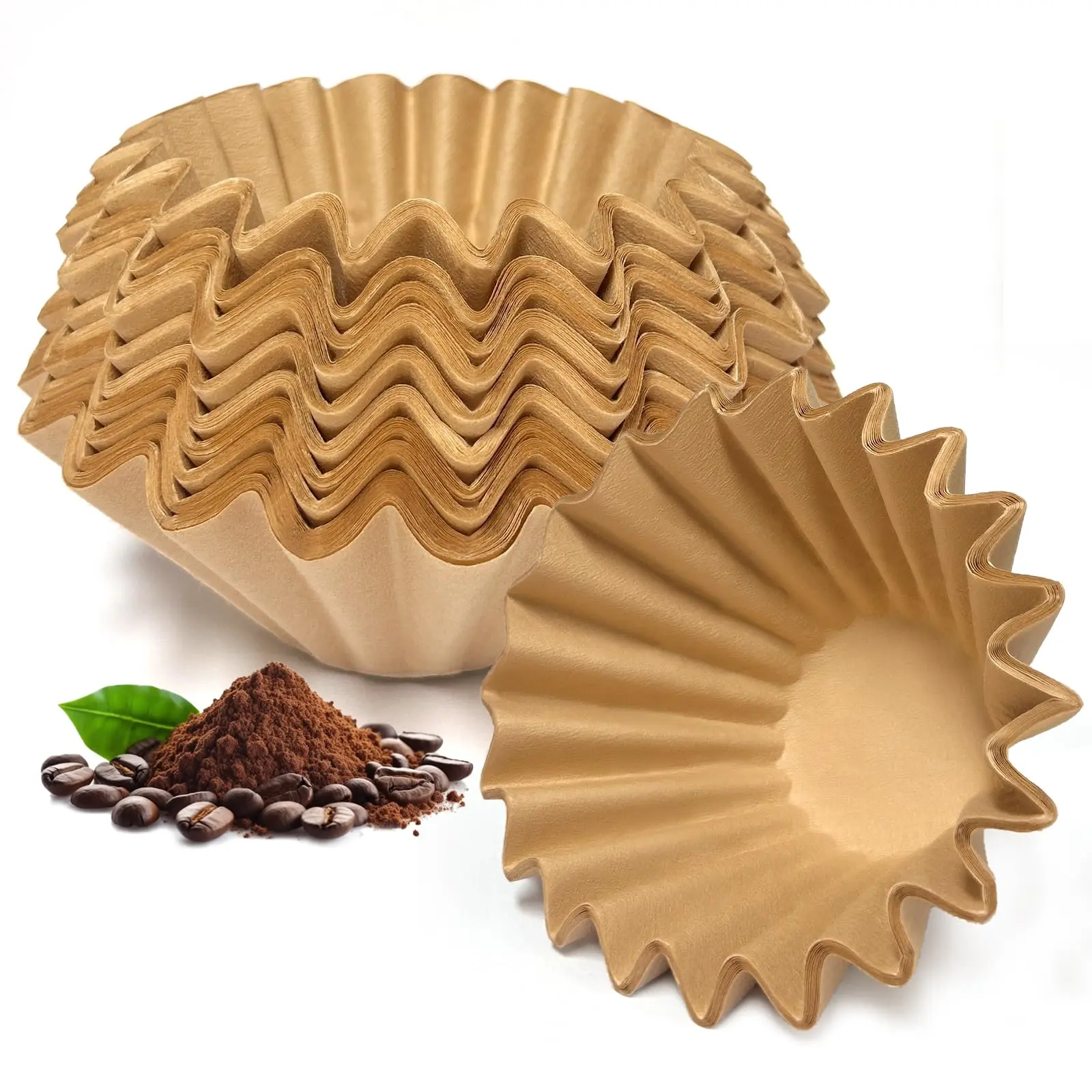 5 Cup Coffee Filter, 100 Count Unbleached Natural Small Basket Disposable Paper Coffee Filter for 4-5 Cup Coffee Maker Pour Over Pot, Suitable for Home Coffee Shop Business Commercial (Brown)