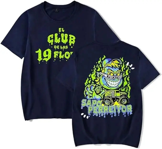 Feid El Club de las 19 Flores T-Shirt Feid 2024 Merch Women Men Summer Rapper Crewneck Short Sleeve Tee