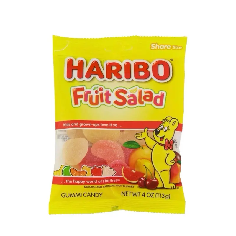 Haribo Fruit Salad Chewy Sweet Soft Snack Candies - Cherry, Peach, Orange, Grapefruit, Lemon, Passion Fruit Flavors - 1 Bag, Fruity