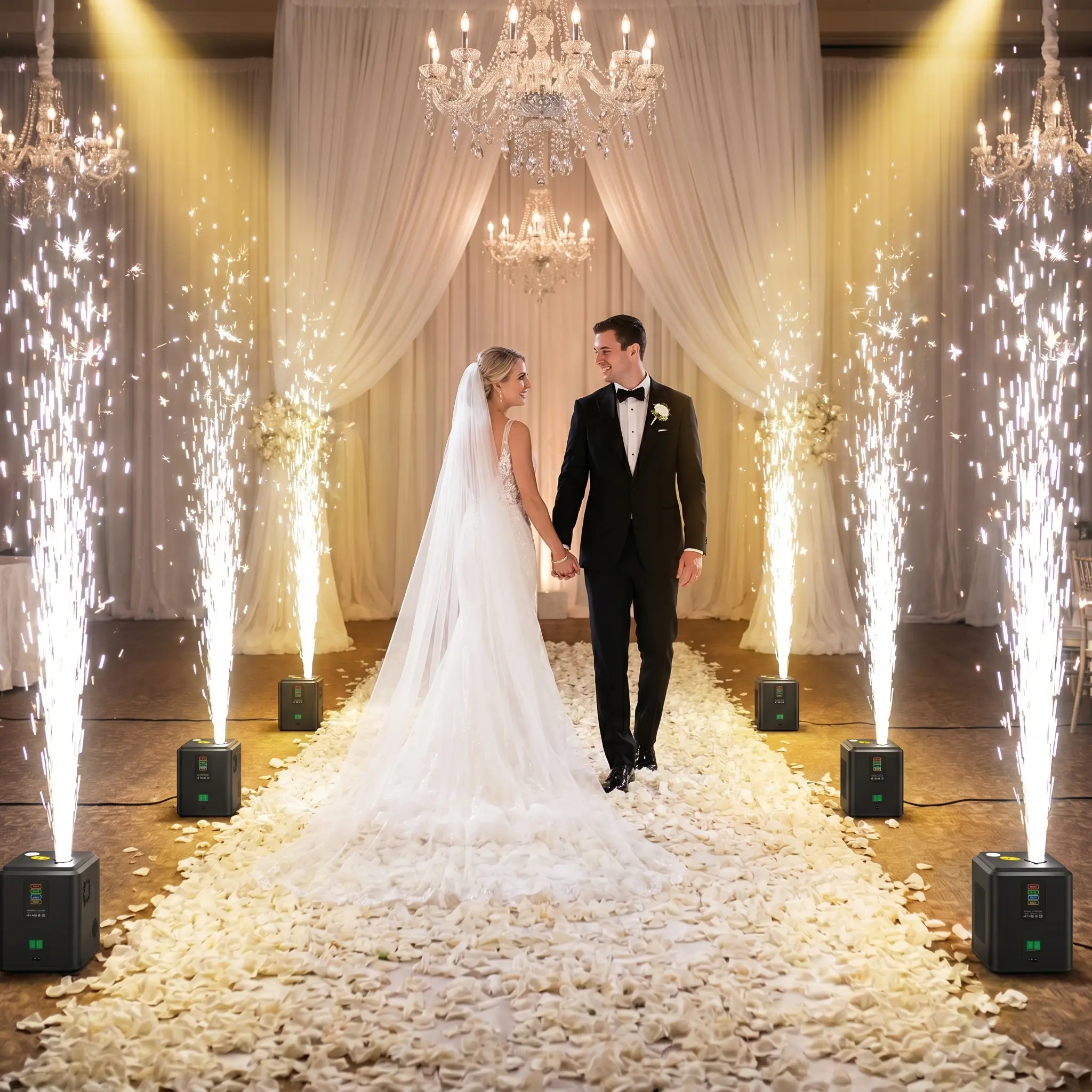 Mini Cold Spark Machine, Remote Control Spark Fountain for Wedding, DJ, Party & Stage Effects - Safe Indoor/Outdoor Use