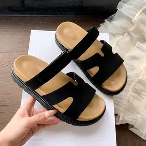 Fashion new style two Strap thick bottom rubber slippers for women Walking Shoes Shoes