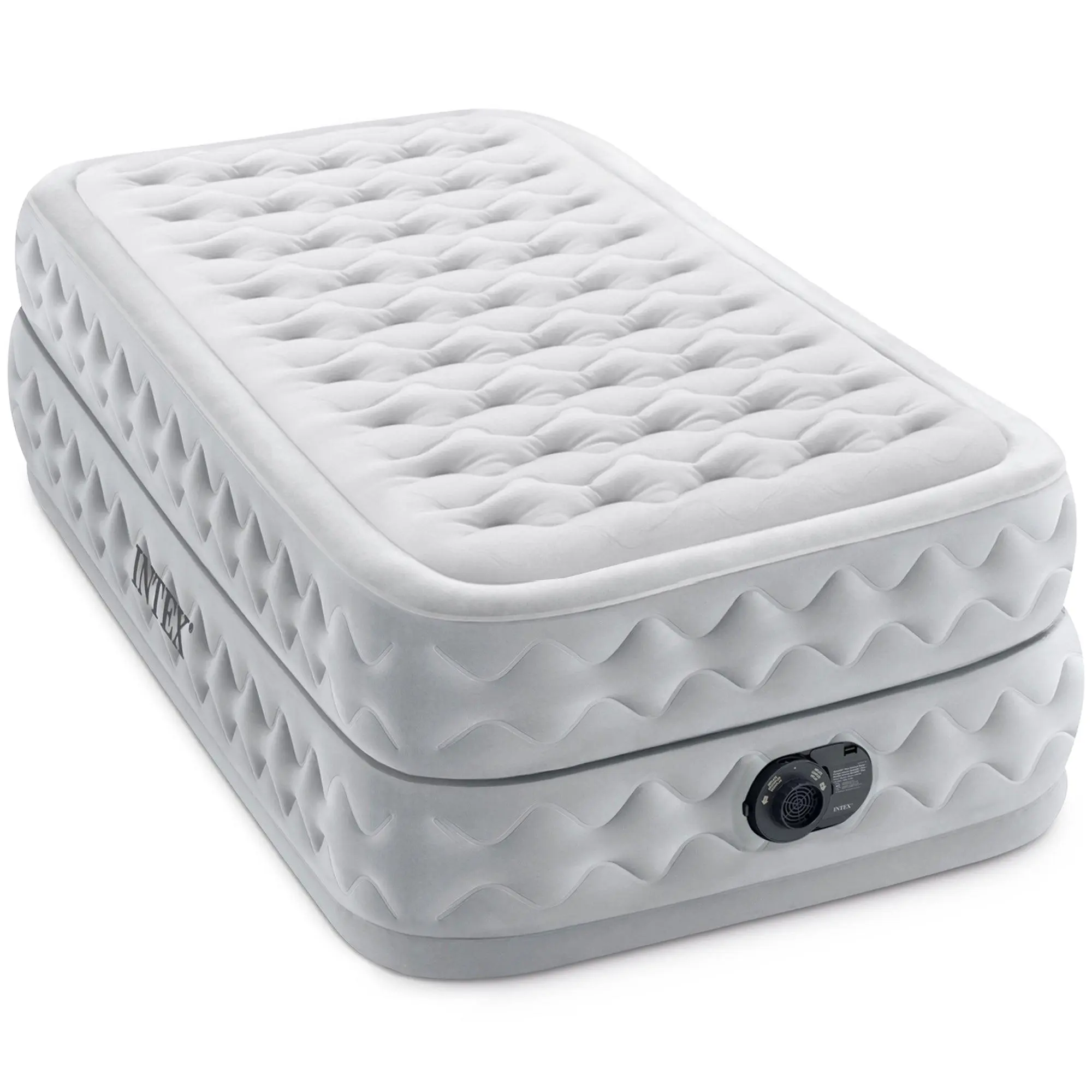 Intex Supreme Air Flow Airbed, Raised Air Mattress with Internal Air Pump, Twin Intex Supreme Air Flow Airbed, Raised Air Mattress with Internal Air Pump, Twin