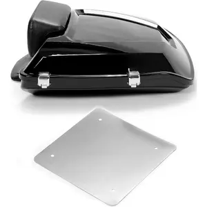 HECASA Razor Tour Pack Trunk w/Flat Backrest Compatible with 1997-2024 Harley Davidson Touring Road King, Road Electra Street Glide, CVO, Ultra-Classic CVO Tour Pak w/Base Metal Plate