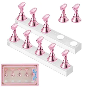 Makartt Nail Stand for Nails Art Display Practice Manicure Nail Holder for Painting Nails Stand for False Nail Press On Designs Magnetic Fake Nail Holder with 1M Double-sided Tape For Home DIY Salon Nail Art Accessories Supplies