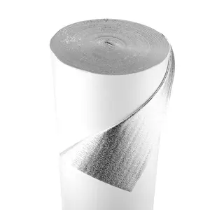 VEVOR Reflective Insulation Roll, EPE Foam Core Radiant Barrier (3mm, 48 in x 250 ft) with Aluminum Foil & White PE Film, Heat Reflection Shield in Roll Form for Garage Door, RV Roof