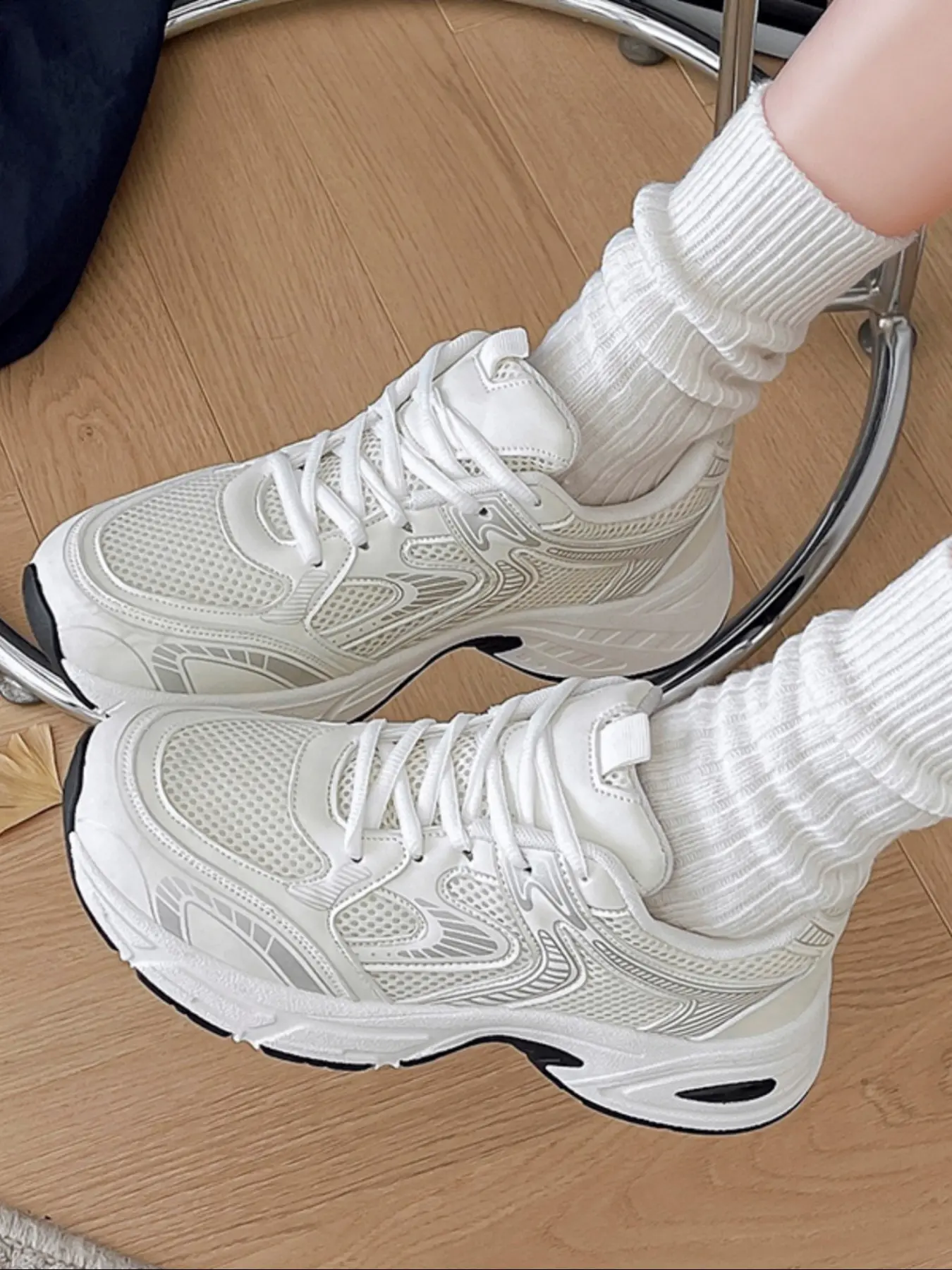 Women's Casual Sporty Sneakers, Preppy Style Dad Shoes with Thick Sole, Fashion Outdoor Walking and Running Shoes, Trendy Running Shoes, Athletic Running Shoes, Running Sports Shoes, Running Trainers, Casual Runner Shoes