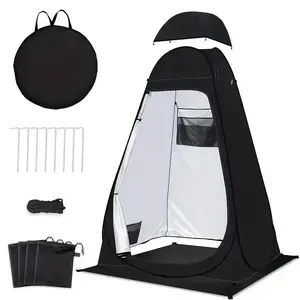 Portable Toilet with Pop Up Privacy Tent,XL Large Portable Toilet for Adults, Outdoor Camping Shower Tents Changing Room Emergency Folding Toilet Tent Kit with Carry Bag for Camping/Hinking