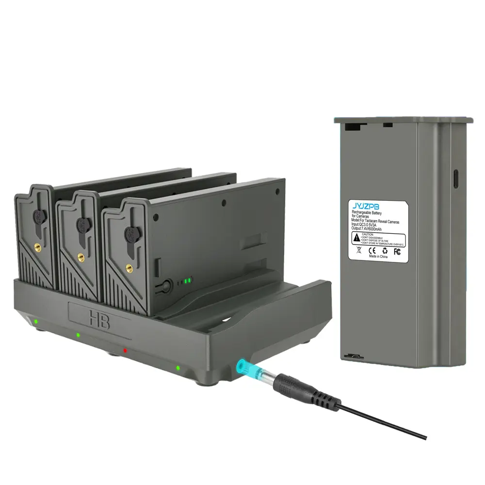 JYJZPB Reveal Lithium Cartridge 4 Port Battery Charger for Tactacam Trail Camera Battery 4 in1 Charger with LED Charge Indicators，Hunting camera battery charger