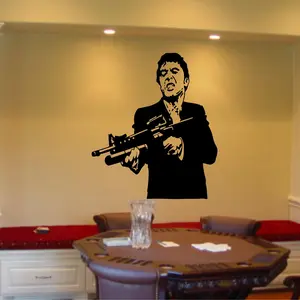 Scarface Tony Montana with Little Friend High-Quality Vinyl Wall Decor