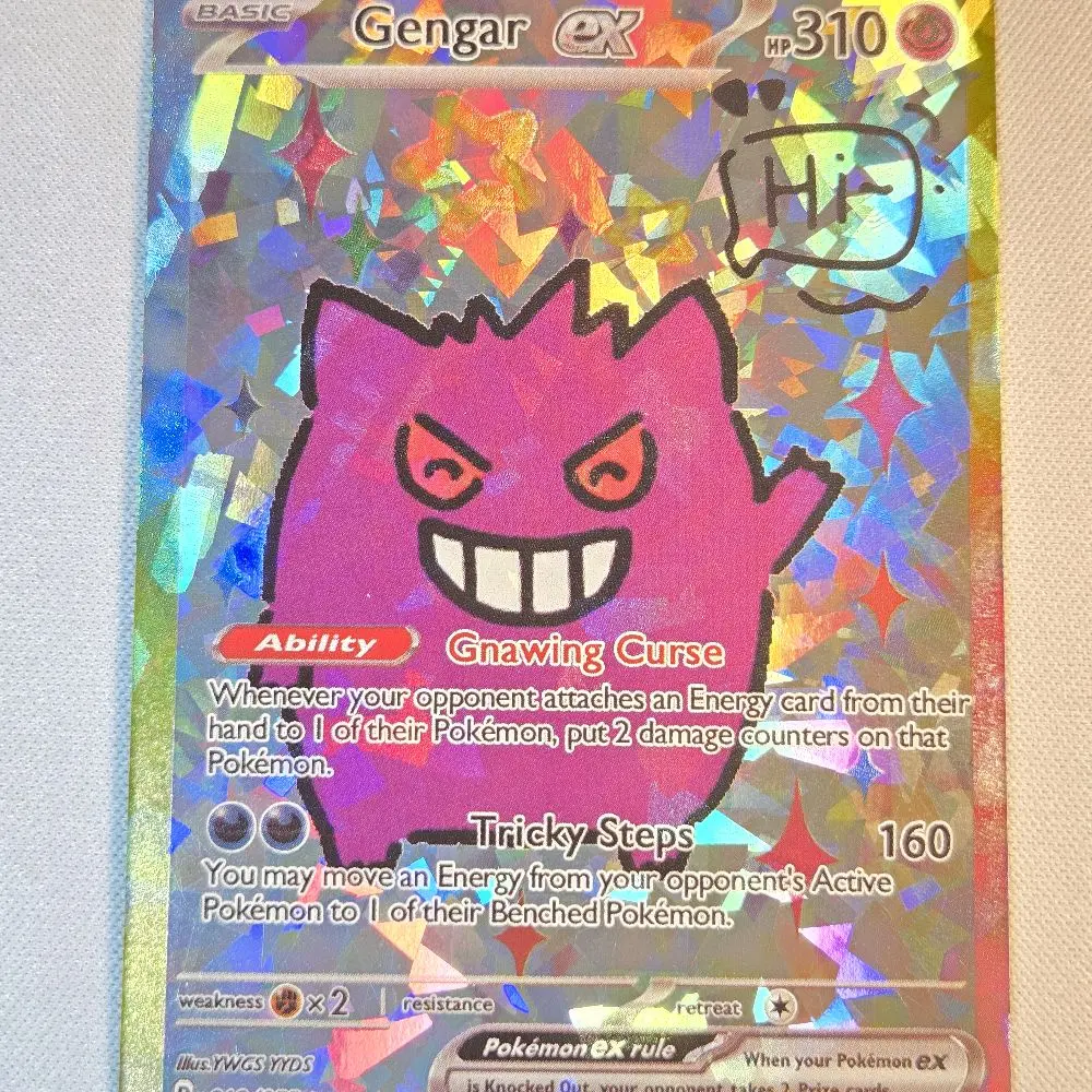 Custom-made Cracked Ice Holo derpy fan art card of mini Gengar Pokémon