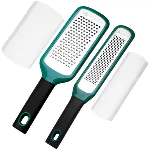 Linoroso 2-Piece Cheese Grater & Lemon Zester Set, Stainless Steel Kitchen Graters with Handle, Professional Handheld Grater for Parmesan, Ginger, Garlic, Nutmeg, Vegetables Gift