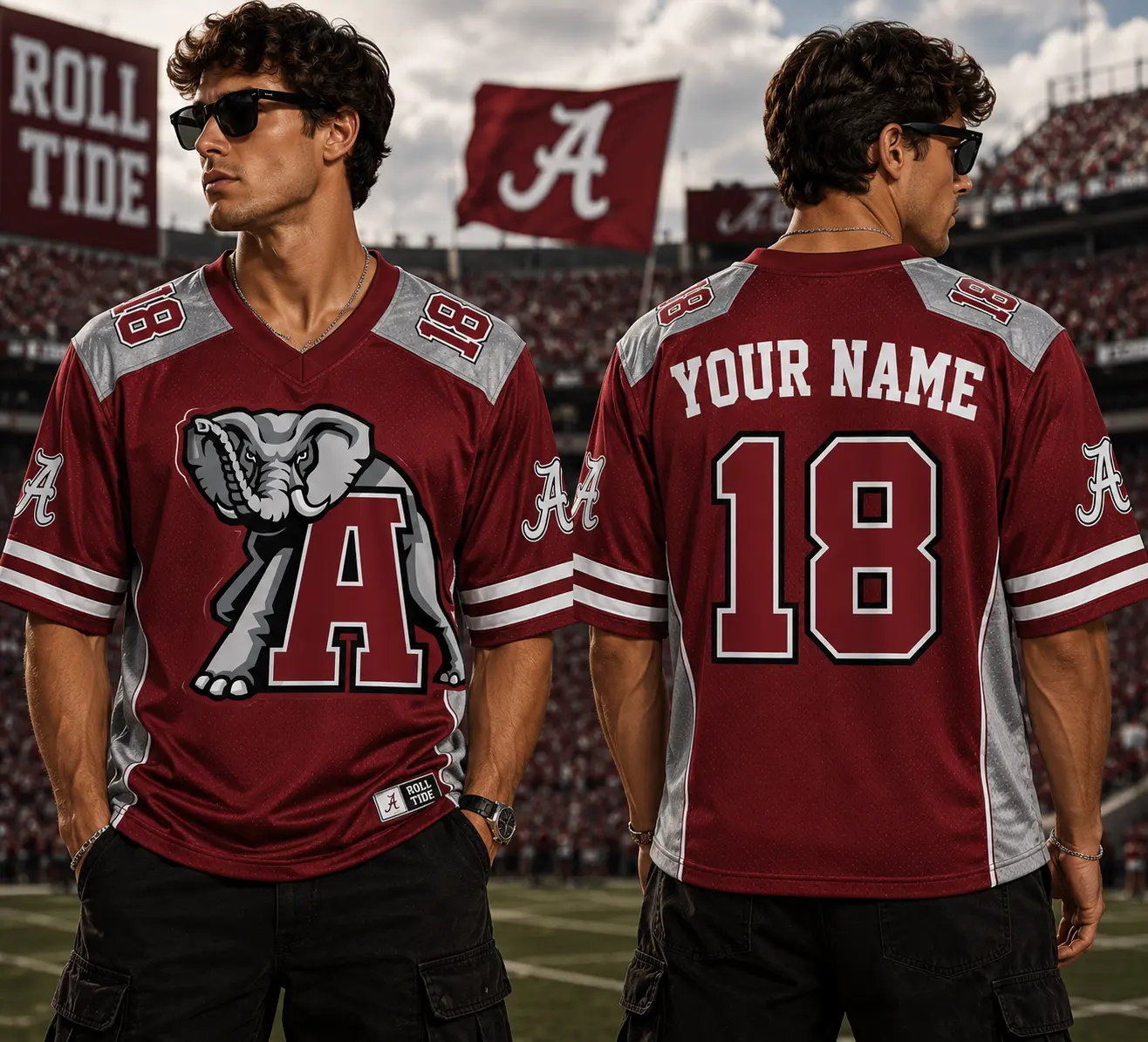 Personalized Alabama Crimson Tide Roll Tide Forever Roll Tide Roll Football Jersey