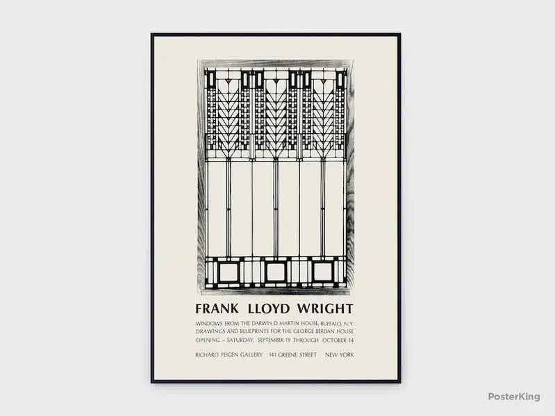 Frank Lloyd Wright Richard Feigen Gallery New York 1970 Exhibition Original Vintage Poster