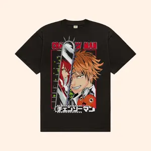 Men's Women's Pochita's Surprising Control I T-Shirt, Anime Style Tshirt, Hoodie, Sweatshirt, Unisex, Oversized Tee, Streetwear Anime Manga Tshirt