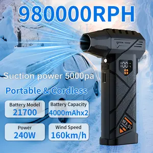 USB Rechargeable Car Fan 980000rph, Portable Multi-Function Handheld Blower with Strong Brushless Motor, Mini Dust Remover for Cars, Multifunctional Jet Blower