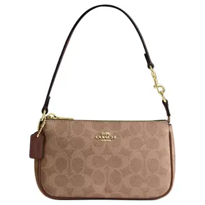 Coach Nolita 19 Retro Monogram Zip-Top Faux Leather Shoulder Bag for Women