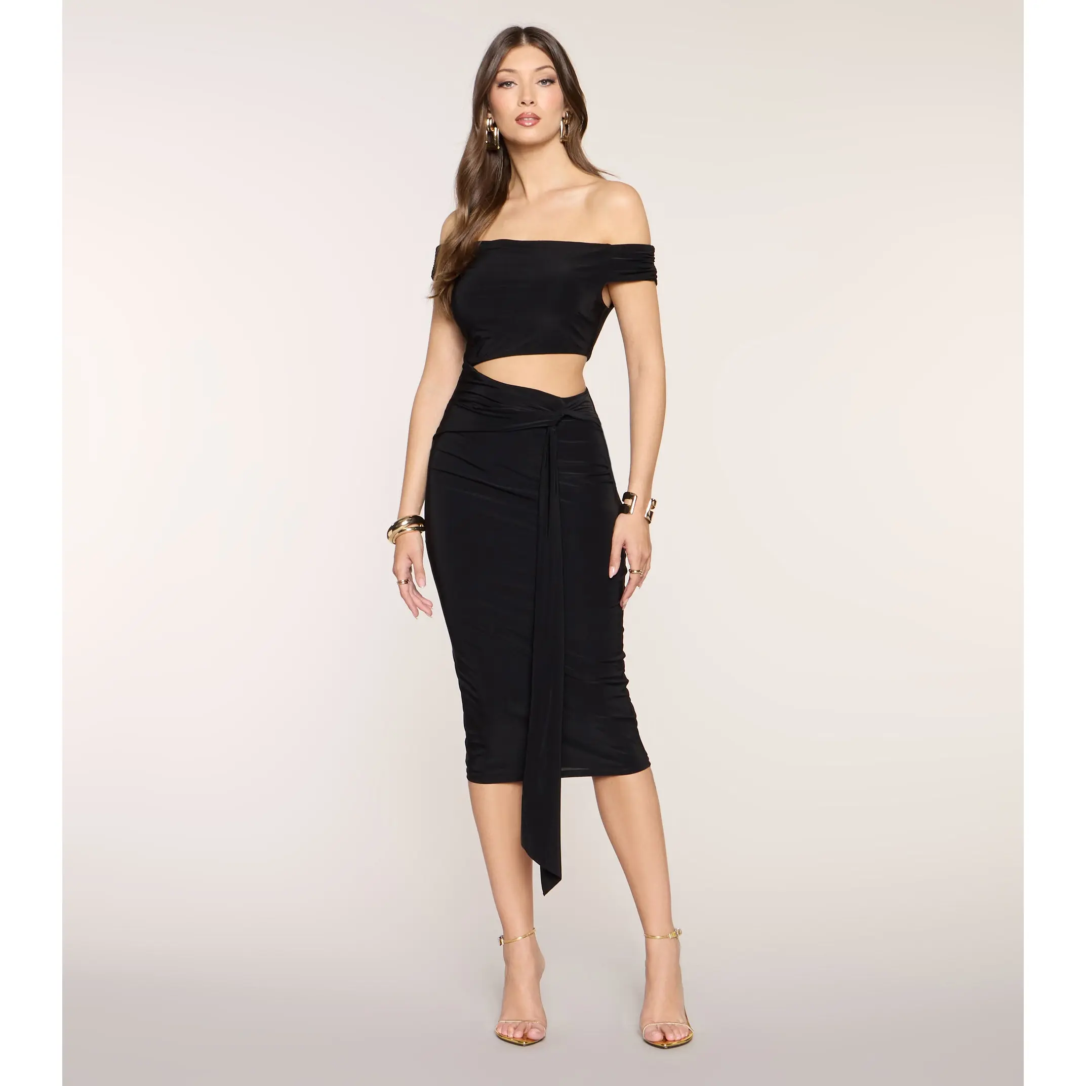 aje pink dress midi Aje - Fallingwater Gathered Midi Dress Pink (Size 12) – Goldie's
