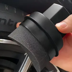 Car tire waxing sponge, with a curved shape for easier use. 1 piece, with a lid. Professional automotive accessory. Car Detailing Accessories