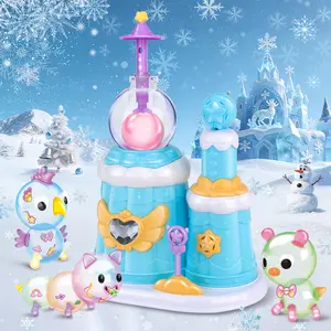 Squishy Toys DIY Balloon with Pump Pink/Blue Edition Includes 194pcs Accessories for Kids Play Set Featuring Adorable Characters and Colorful Beads