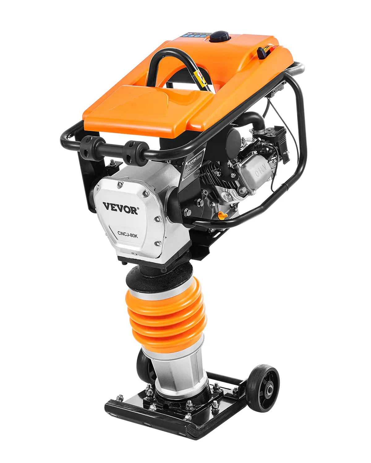 【SummerFinds】VEVOR Jumping Jack Compactor, 6.5 HP Vibratory Rammer Fuel-Powered 196 cc Engine Tamper, 3600 lbs Impact Force, 26" Max Compaction Depth, Four-Spring, for Soil, Gravel, Concrete Slabs, Foundations eBay