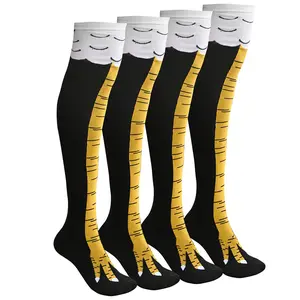 Crazy Funny Chicken Legs Socks for Women's Party Gifts - Novelty Cotton Knee High Socks for Bridal & Casual Wear Womenswear Bridal thigh high socks