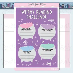 Witchy Reading Challenge Vinyl Planner Stickers | Fnc 1240