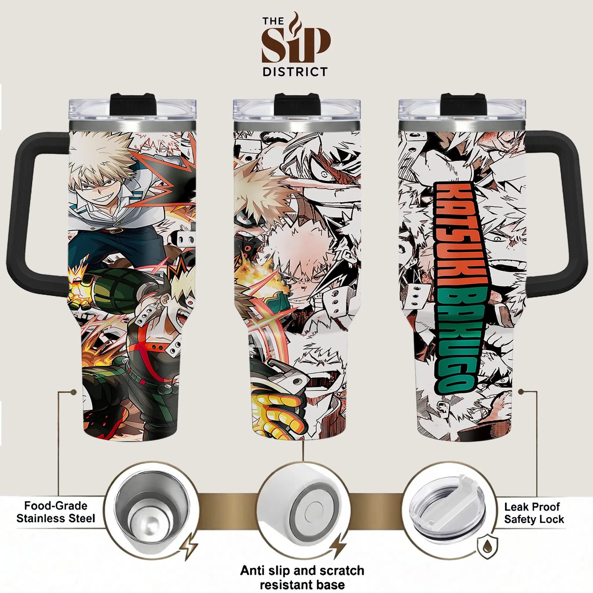 The Sip District. Katsuki Bakugo Anime Tumbler 20oz/40oz – Hero Academy Stainless Steel Travel Mug, Double-Wall Insulated Coffee Cup, Anime Fan Gift for Everyday Use stainless steel mug Vacuum Tumbler