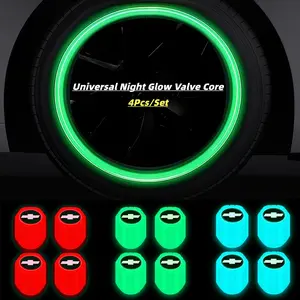 Car Tire Glow Valve Stem Caps, Universal Fit for Cars Bikes Motorcycles, Chevrolet Full Line, Car Decoration Accessories