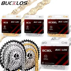 BUCKLOS 6-12 Speed Bike Chain - Half/Full Hollow High-Hardness Bicycle Chain, Gold/Silver Electroplated Wear-Resistant Road & MTB Chain #tiktokshopspringglowup part