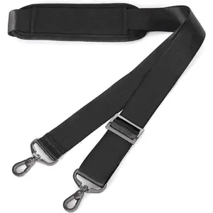 56 inch Shoulder Strap, Adjustable Thick Soft Universal Replacement Non-Slip Fit Padded with Metal Swivel Hooks For Laptop Shoulder Bag,Laptop Messenger Bag,Crossbody Bag, Black