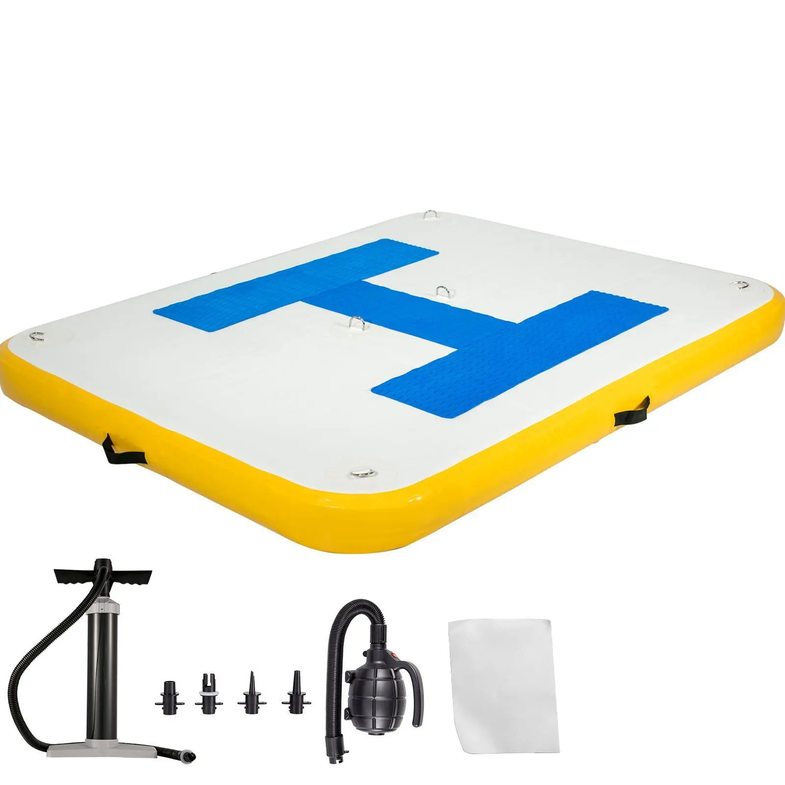 【SummerFinds】Portable EVA Inflatable Dock Platform (8x5 ft) with Electric Air Pump, Ideal for Friends, Family & Tanning