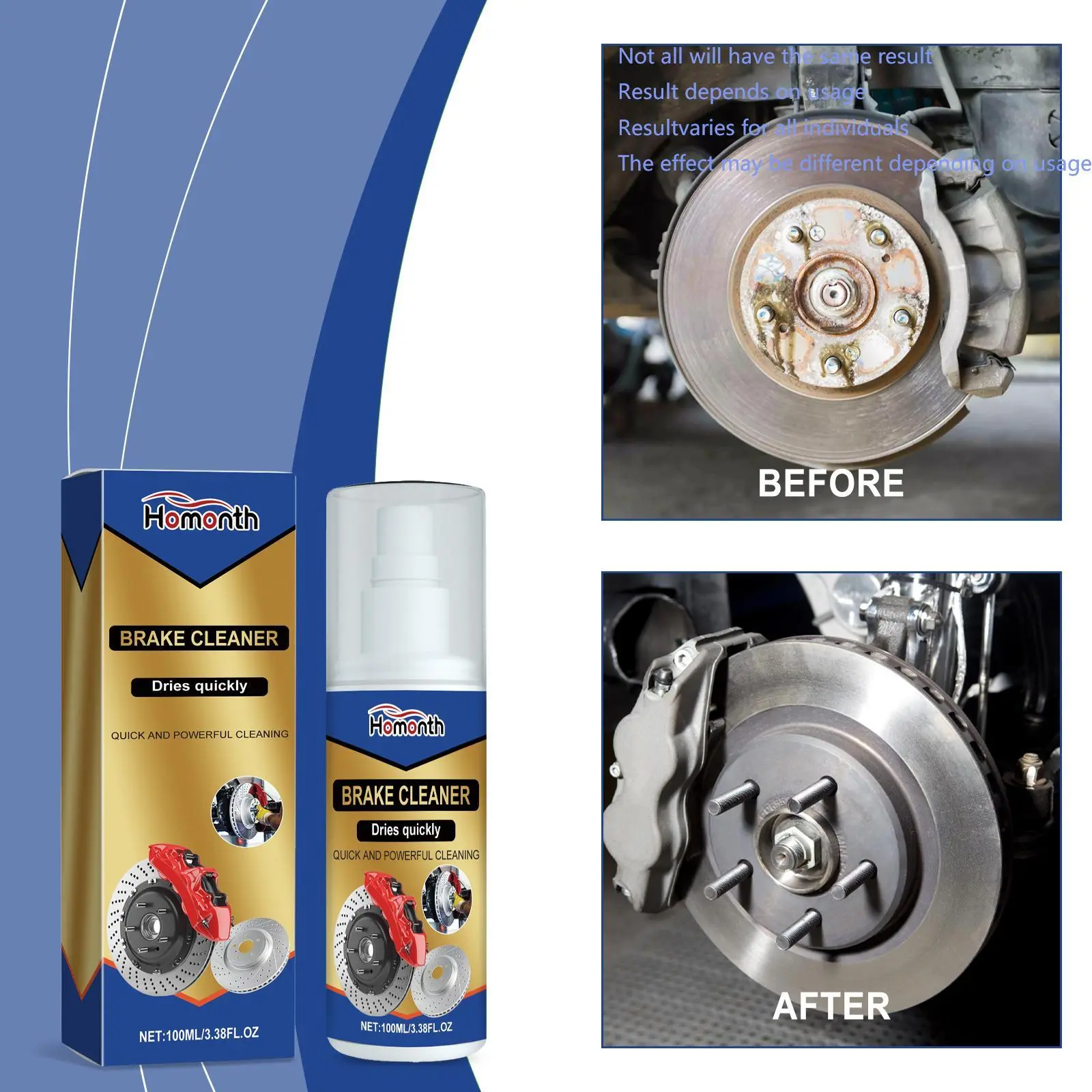 Homoth Automotive Brake Cleaner Effectively Removes Oil Stains from Vehicle Brake System Quick Powerful Drying