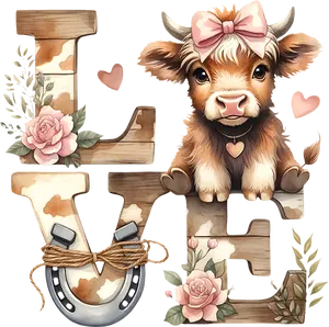 DTF Transfer – FJ Cow Love Multi Sizes