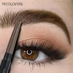 1PC Long-Lasting Single-Ended Dual Tip Eyebrow Pencil with Brush Waterproof Sweatproof & Smudgeproof Formula for Matte Makeup Beauty Essentials