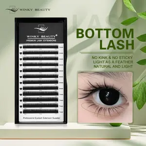 winky beauty Bottom Eyelash Extension Individual Natural Soft Under Eyelashes B/C Curl 5mm-7mm Mix Synthetic Mink Lower Lashes for Makeup Eyelashes Extensions