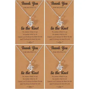2/3/4/6/8Pcs Bridesmaid Gifts Bridesmaid Necklace for Women Tie The Knot Necklace Wedding Gifts Bridesmaids Proposal Gift