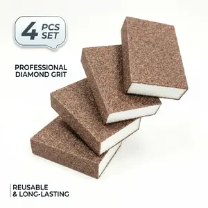 4pcs Diamond Sponge Scrubber, Multi-Use Kitchen Dish Brush, Rust Removal and Grinding Cleaner, Pot Cleaning Sponge Block