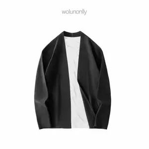 Unisex Seamless Knit Cardigan – 300g Breathable V-Neck Layer, Quick-Dry, 4-Way Stretch, No Stitch Finish, Open Front (No Buttons), One Size Fits Most – 175 to 275 lbs (80–125 kg)