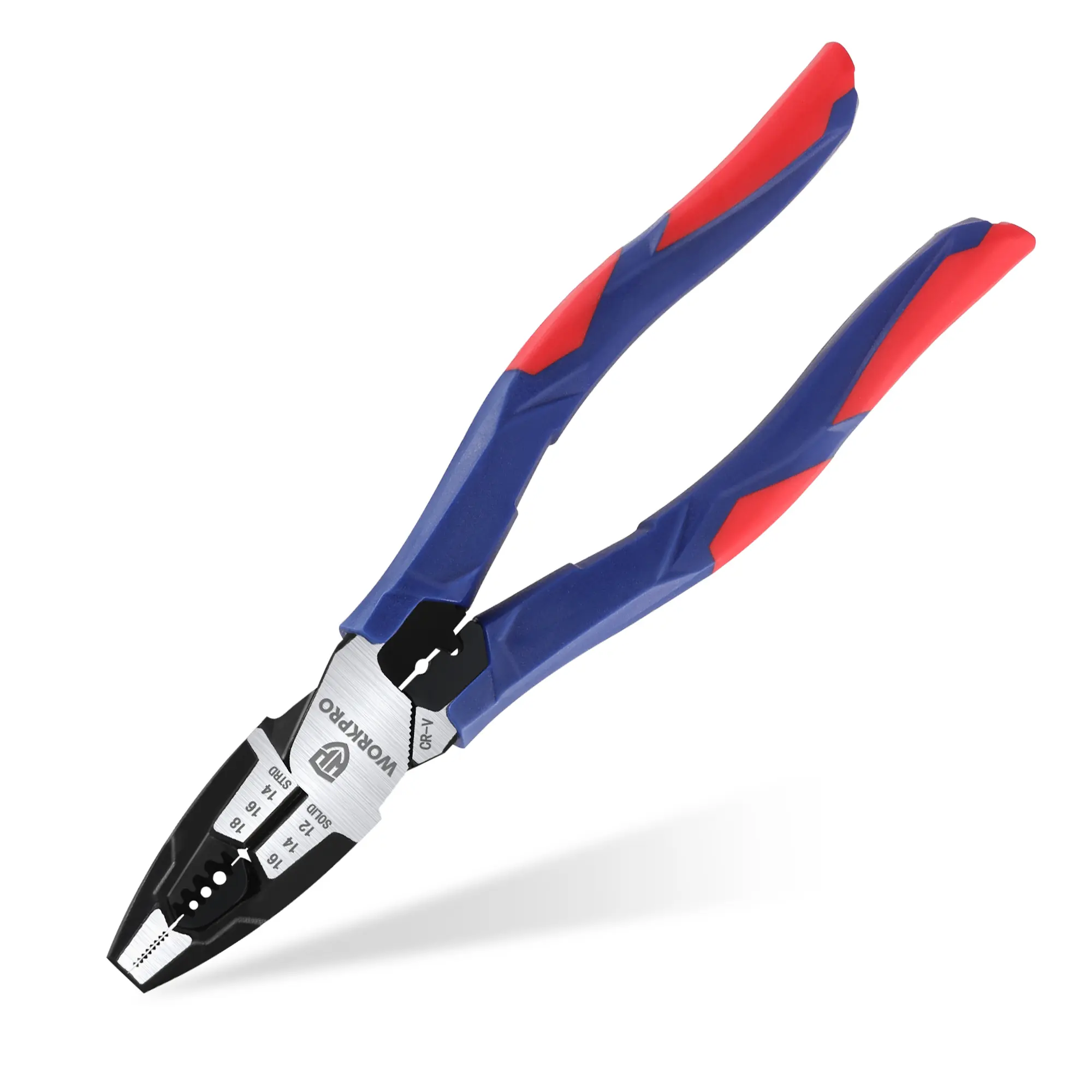 #summersale WORKPRO 6-in-1 Linesman Pliers with Wire Cutter and Stripper, 8 Inch Multipurpose Combination Pliers, Premium CRV Steel Hand Tool Plier for Twisting Cutting Wires and Clamping Screws