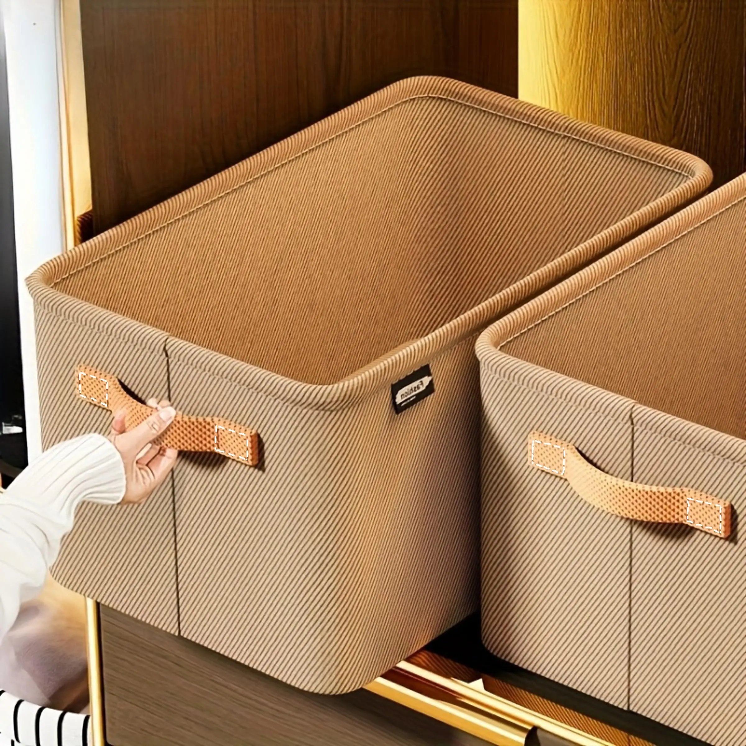 Modern Handheld Storage Box, 1 Count Stackable Storage Basket, Multifunctional Clothes and Toys Storage Box, Clothes Baskets, Suitable for Home, Dormitory, Wardrobe, Organiser, Home Organizer, Closet Organizer, Household Storage, Organizing Baskets