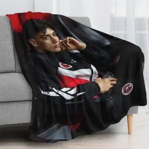 Gilberto Mora Club Tijuana Print Flannel Blanket Red Black Graphic Design Cozy Soft Throw For Bed Sofa Adults Game Room Aesthetic Room Styling Club Fan Merchandise Unique Holiday Gift