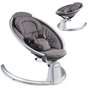 [Bellemave]Electric Baby Bouncer for Infant,Bluetooth Baby Swing Enabled Automatic, Baby Rocker Inset Music Speaker, Baby Chair Intelligent Timing & LED Touch Screen (Carbon Gray)