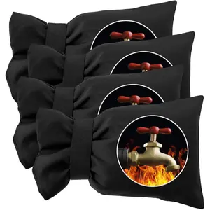 4 Pack Outdoor Faucet Covers for Winter Freeze Protection,5.5 x 7.9 Inch Reusable Waterproof Hose Bib Cover,Thickened Anti-Freeze Faucet Socks for Outdoor Garden,Black