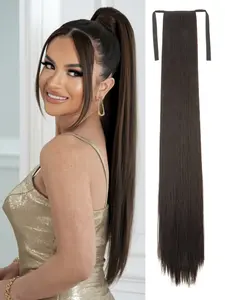 Long Straight Ponytail Extension for Women 18-34 Inch lace-up style Hairpiece with Strap Easy to Wear Hair Accessory for Stunning Styles and Added Volume Synthetic Extensions Hairpieces