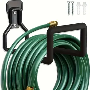 Heavy-Duty Wall Mount Hose Holder, 150ft Capacity Rust-Proof Steel Ree for Garden Hose & Extension Cords, Easy Drill-Mount Organizer for Garage, Fence & Shed