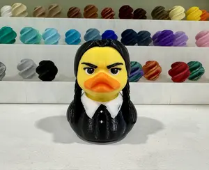 Gothic Addams Girl Wednesday Duck Figure Toy - 3 Inch Statue for Duck Fans, Jeep Enthusiasts, Cruises, and Decor Ornaments